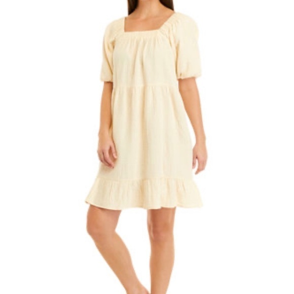 NWT Wonderly Midi Dress cream color 100% cotton. Size M. Peasant style - Picture 1 of 13